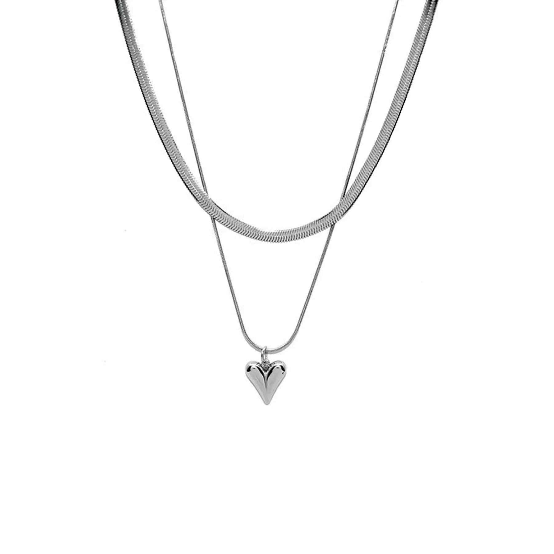 Evoke Duo Layered Heart Necklace