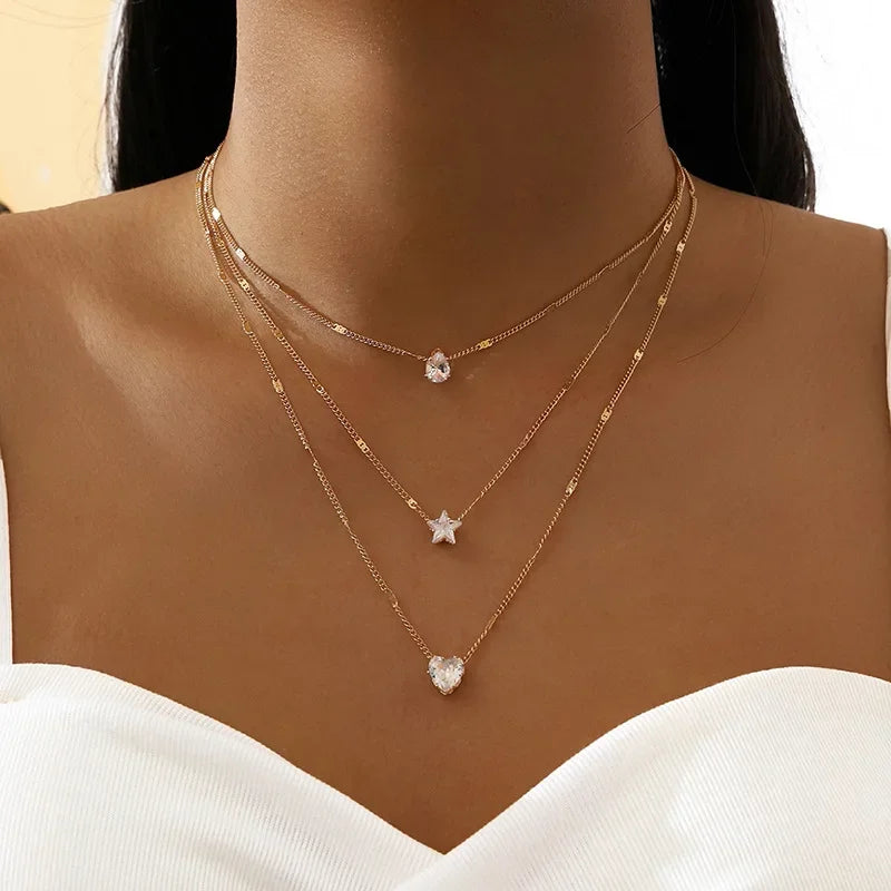 Celestial Trio Layered Necklace