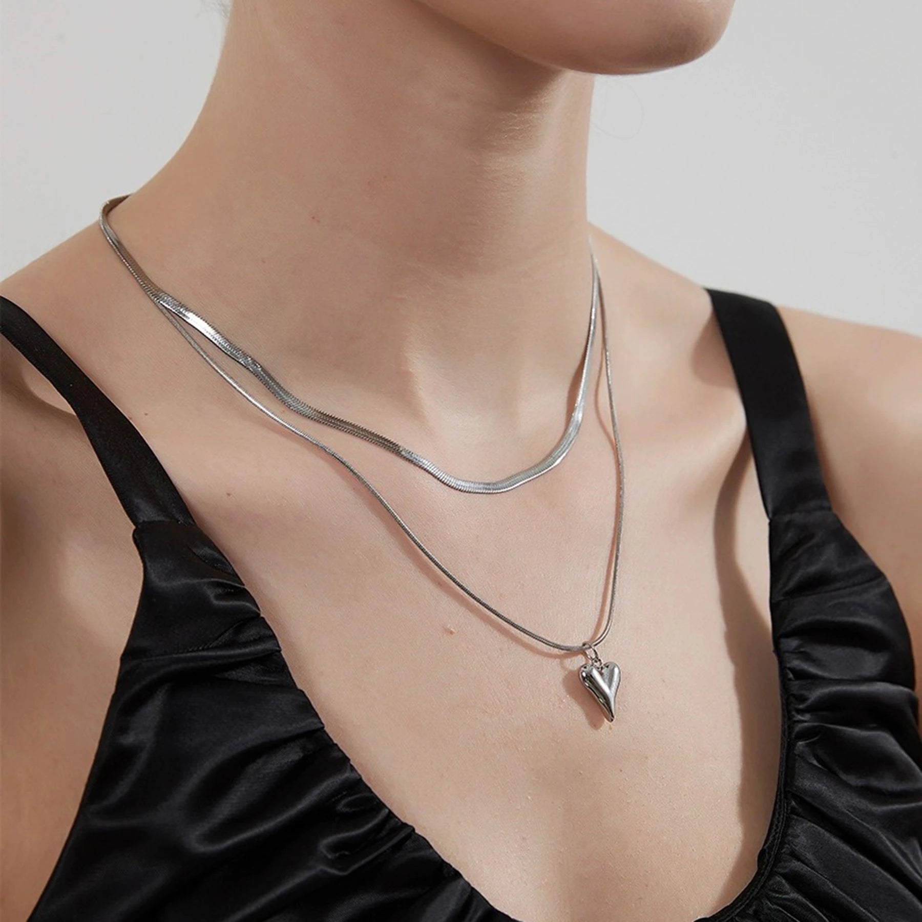 Evoke Duo Layered Heart Necklace