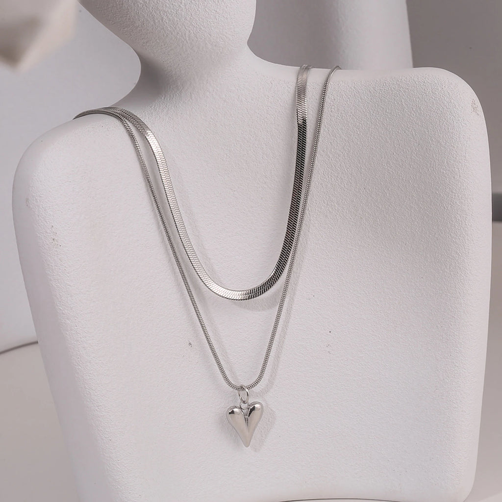 Evoke Duo Layered Heart Necklace