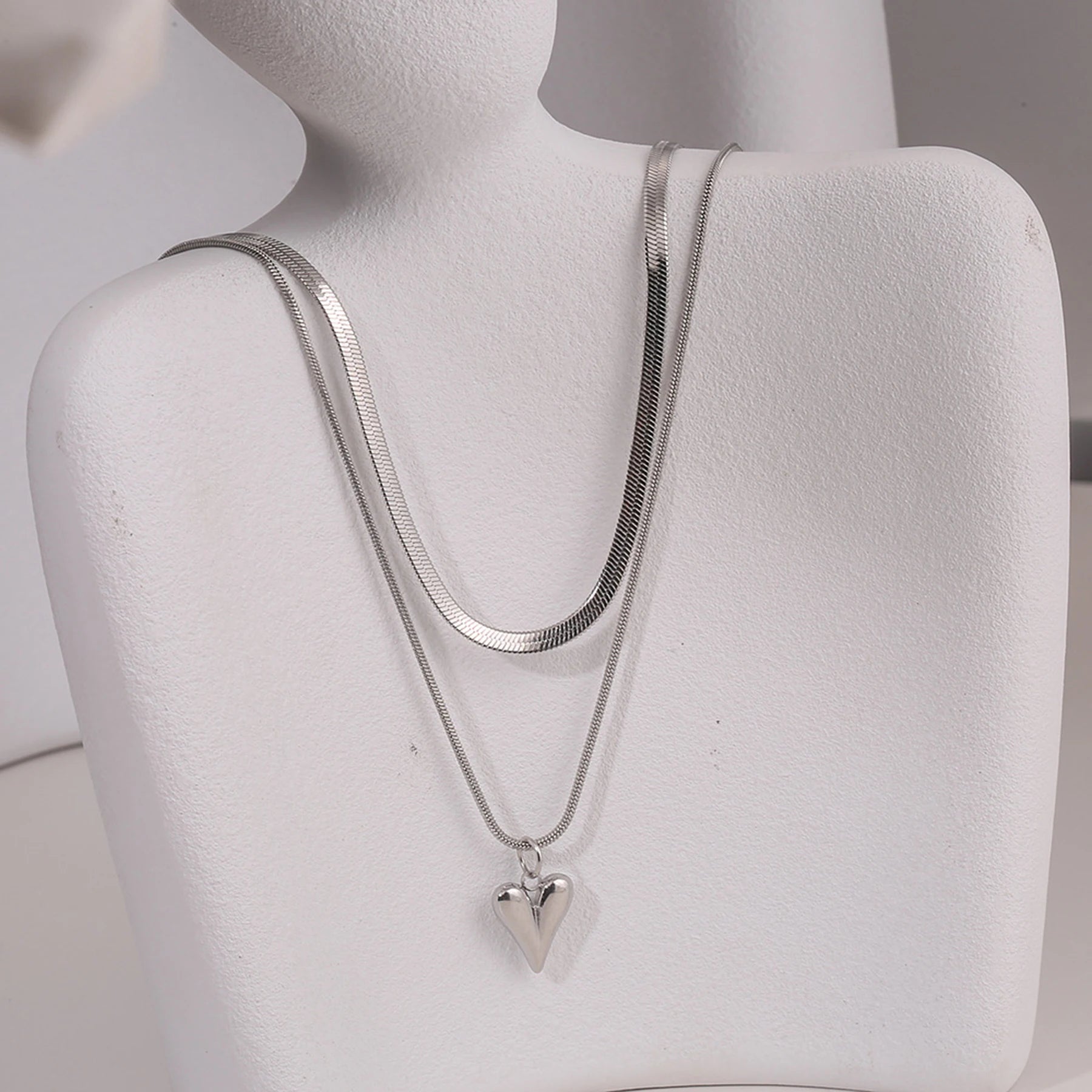 Evoke Duo Layered Heart Necklace